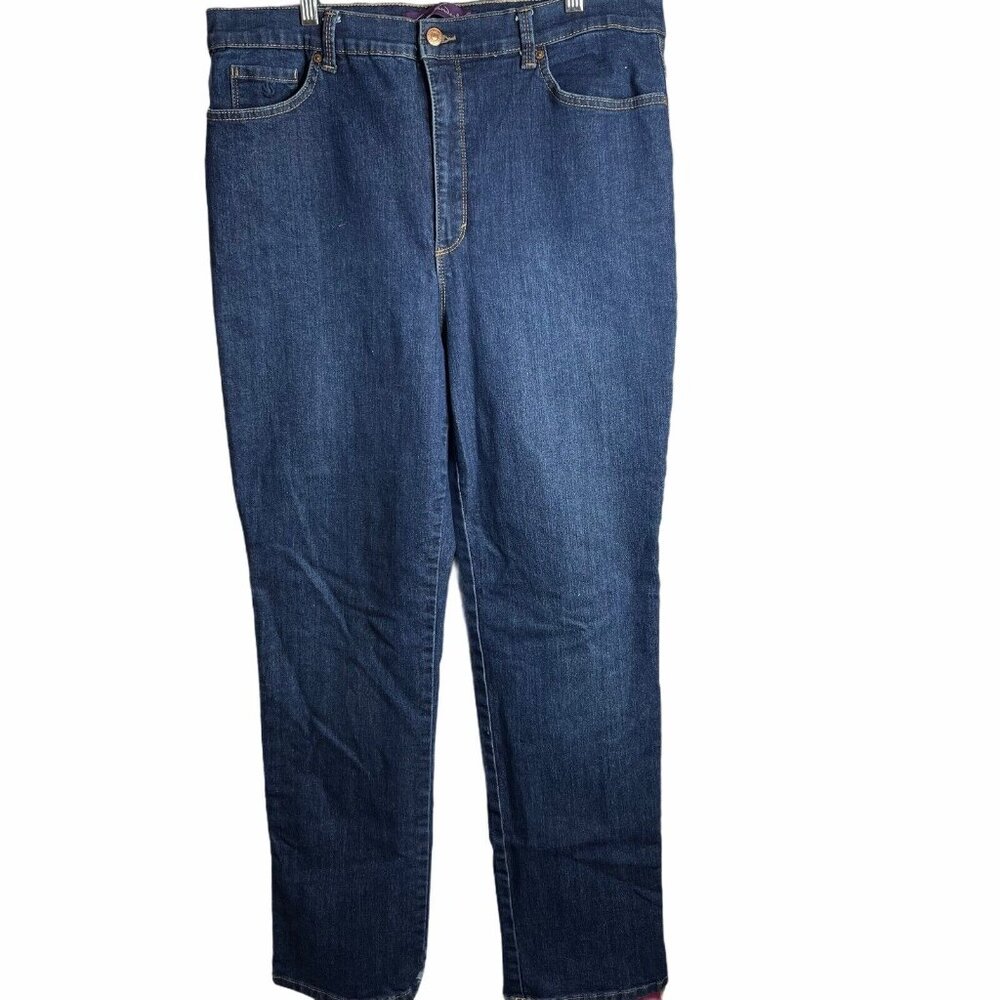 Gloria Vanderbilt Jeans Womens 18 Amanda Blue Straight Leg Dark Wash Denim